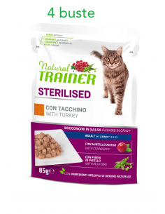 trainer natural cat adult flow pack steril. tacchino 85grx4