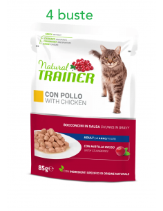 trainer natural cat adult flow pack pollo 85grx4