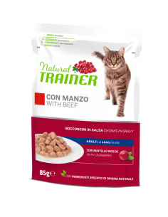 trainer natural cat adult flow pack manzo 85grx4
