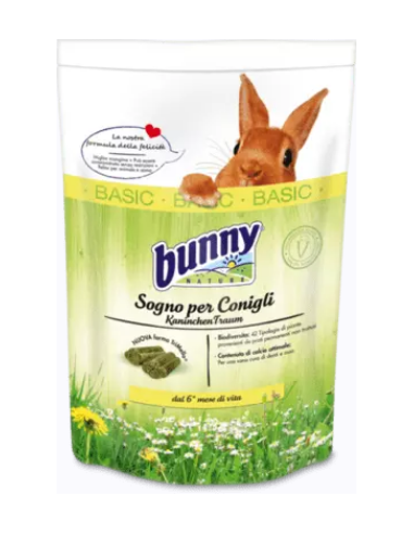 bunny 25023 750gr mangime sogno per conigli basic dal 6° mese di vita