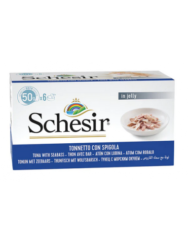 schesir cat 6x50gr multipack lattina tonnetto con spigola natual soft jelly 01064135
