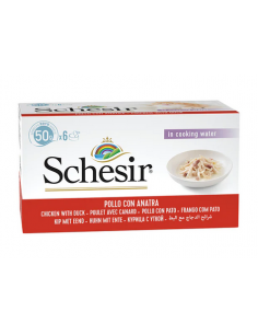 schesir cat 6x50gr multipack lattina filetto di pollo con anatra al naturale natural soft jelly 01064141