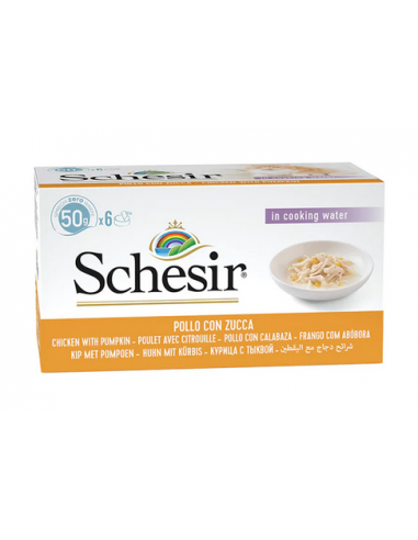 schesir cat 6x50gr multipack lattina filetti di pollo con zucca al naturale natural soft jelly 01064144