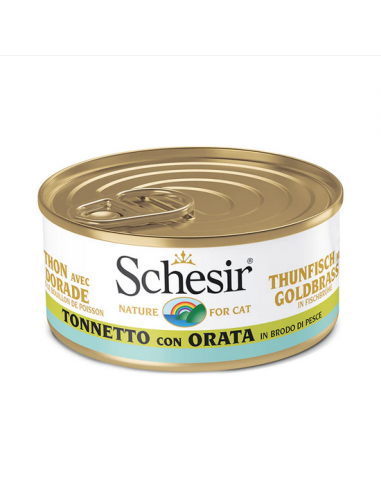 schesir cat 70gr lattina broth tonnetto con orata in brodo di pesce