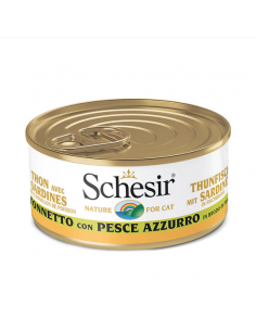 schesir cat 70gr lattina tonnetto con pesce azzurro in brodo di pesce 01074523