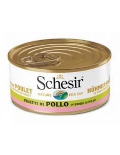 schesir cat 70gr lattina filetti di pollo in brodo di pollo 01074543