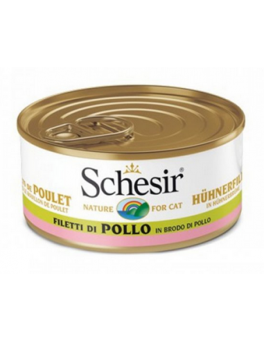 schesir cat 70gr lattina filetti di pollo in brodo di pollo 01074543