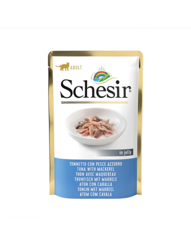 schesir cat 85gr busta double taste tonnetto e pollo con prosciutto in jelly 01070250