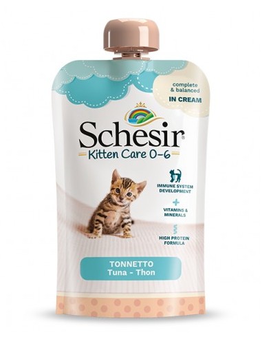 schesir cat 150gr busta kitten care 0-6 cream tonnetto 01072020