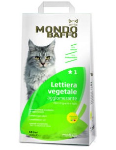 lettiera mondo baffo 10lt (4,3kg) agglomerante vegetale con legno di abete zml40564