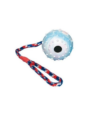 tx3308 dog gioco palla in gomma con corda diam.7x30cm
