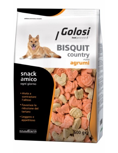 golosi dog bisquit country 600gr agrumi zgc.11335