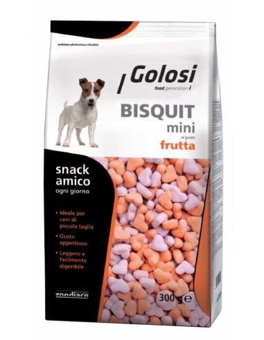 golosi dog bisquit mini 300gr frutta zgc.27084
