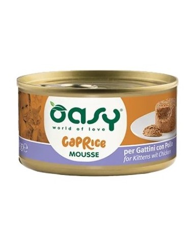OASY WET CAT 85GR LATTINA CAPRICE MOUSSE KITTEN CON POLLO