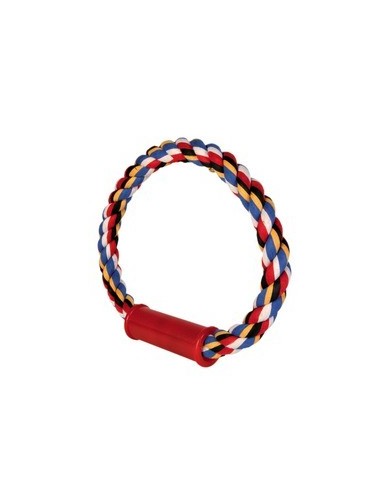 tx3277 dog corda cotone anello c/impugnatura 30cm 350gr