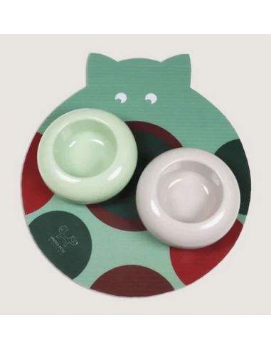 set pappa gatto  2 e.t. piccole tortora e verde + sottociotola irv0121to