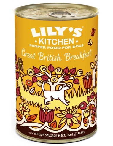 LILY'S KITCHEN DOG 400GR LATTINA GREAT BRITISH BREAKFAST ADULT CERVO UOVA FAGIOLI GRAIN FREE 12566042