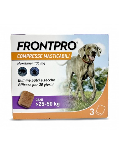 FRONTPRO CANE 25-50KG 3 COMPRESSE MASTICABILI 136MG 105682114 OFF -20%