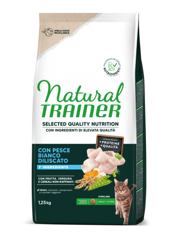 TRAINER NATURAL SELECTED CAT 1,25KG ADULT STERILISED PESCE DILISCATO 967277