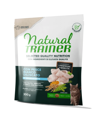 TRAINER NATURAL SELECTED CAT 300GR ADULT STERILISED PESCE DILISCATO 968147