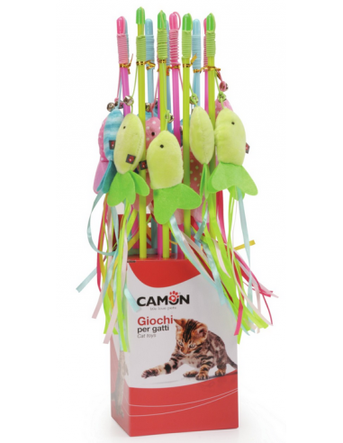 CAM AG0381 GIOCO GATTO CANNETTA PLASTICA PESCI C/CAMPANELLINO 48CM