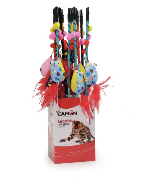 CAM AG0382 GIOCO GATTO CANNETTA PLASTICA MIX C/CAMPANELLINO 48CM