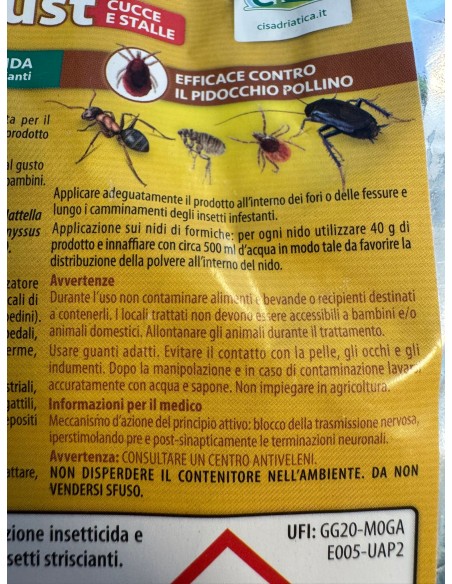 ROMAL DUST 1KG INSETTICIDA IN POLVERE SECCA PER USO DOMESTICO E CIVILE CONTRO INSETTI STRISCIANTI (PIDOTOX PLUS) INS3076