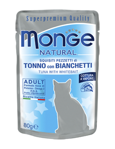 monge cat natural busta 80gr adult tonno con acciughine