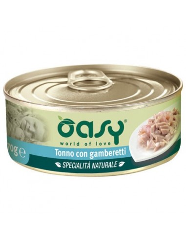 oasy wet cat 150gr spec. nat. lattina tonno con gamberetti oawnctgl0015