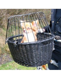 tx2818 dog cesto per bicicletta con griglia nero