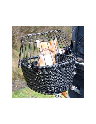 tx2818 dog cesto per bicicletta con griglia nero