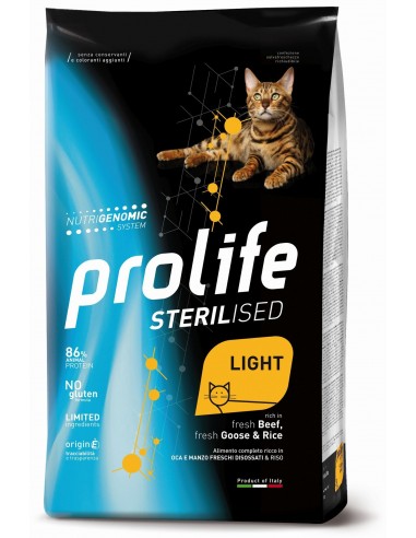 prolife cat adult 400gr sterilised light goose/beef&rice zpd.35898