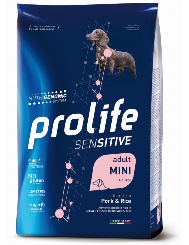 prolife dog sensitive adult mini 2kg pork&rice