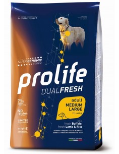 prolife dog dual fresh adult medium large 2,5kg buffalo/lamb&rice zpd.34952