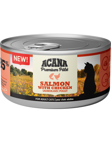 acana cat 85gr lattina premium pate' salmone e pollo acwpcscl0085
