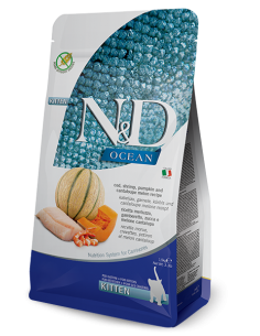 farmina cat 300gr n&d ocean kitten merluzzo, gamberetto, zucca e melone cantalupo