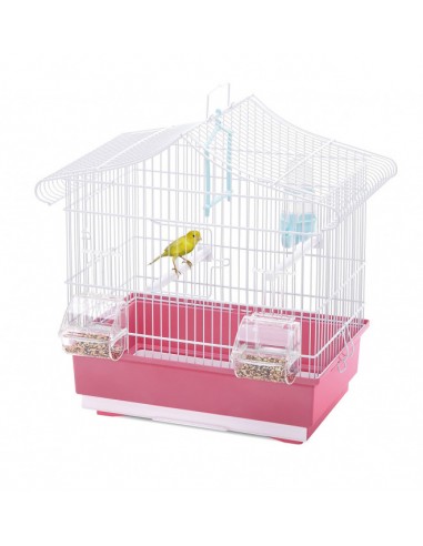 imac 04464 bird gabbia ava bianco/rosa